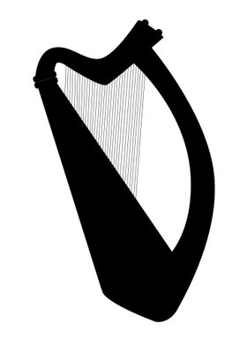 Irish Harp in Silhouette