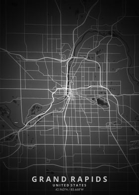 Grand Rapids Map Posters