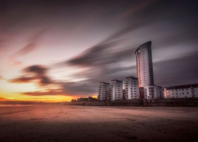 Sweeping sunset on Swansea