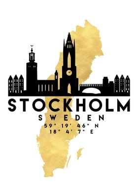 Stockholm Map Skyline