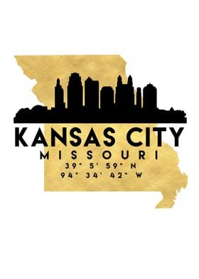 Kansas City Map Skyline