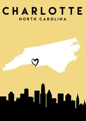 Charlotte Map Skyline