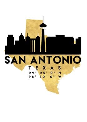 San Antonio Map Skyline