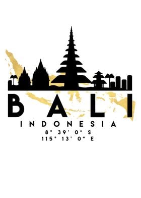 Bali Map Skyline