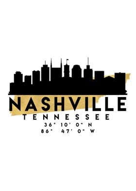 Nashville Map Skyline