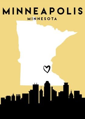 Minneapolis Map Skyline