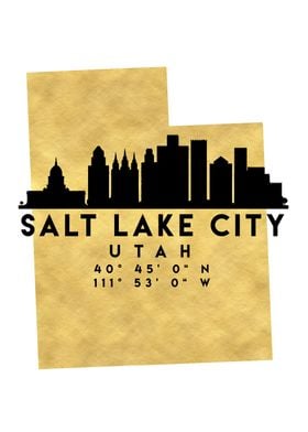 Salt Lake City Map Skyline