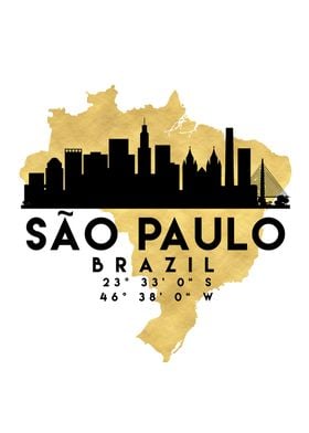 Sao Paulo Map Skyline