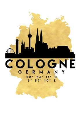 Cologne Map Skyline