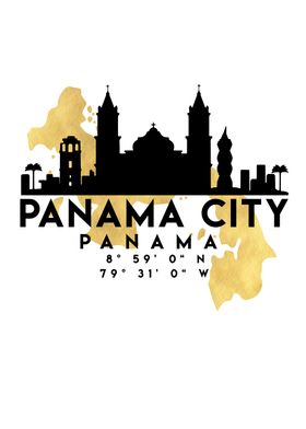 Panama City Map Skyline