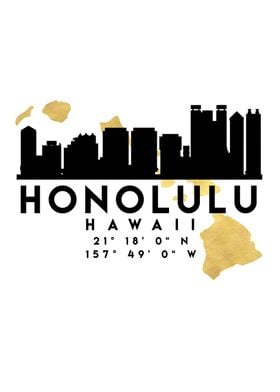 Honolulu Map Skyline