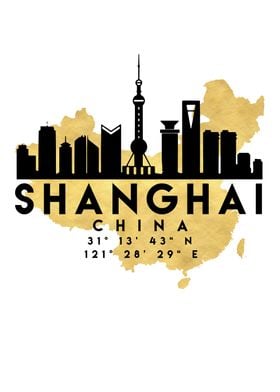 Shanghai Map Skyline