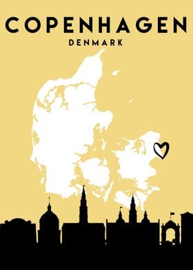 Copenhagen Map Skyline