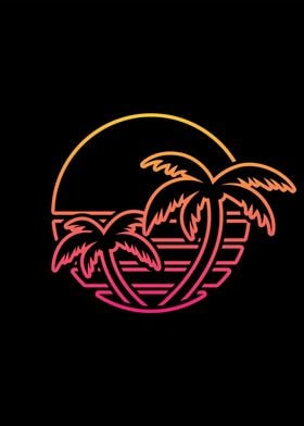 Retro Synthwave Sun