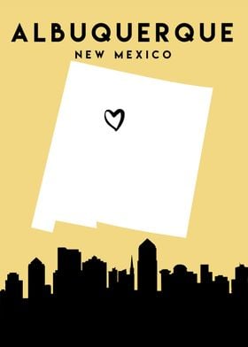 Albuquerque Map Skyline