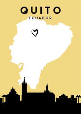 Quito Map Skyline Ecuador