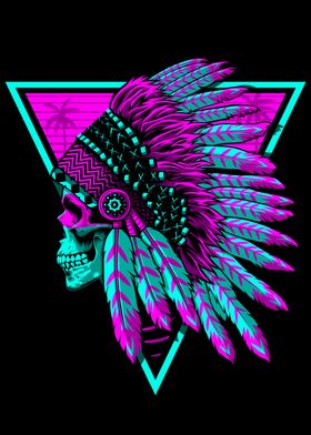 Retro Indian Skull