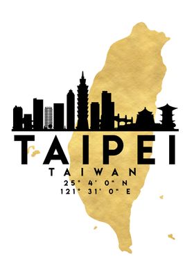 Taipei Map Skyline Taiwan