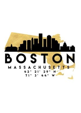 Boston Map Skyline