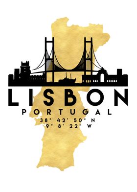 Lisbon Map Skyline