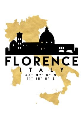 Florence Map Skyline Italy