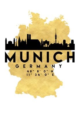 Munich Map Skyline Germany