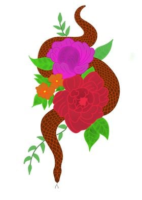 snake with flowers