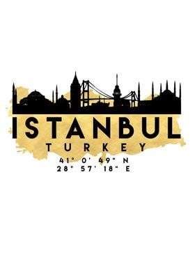 Istanbul Map Skyline