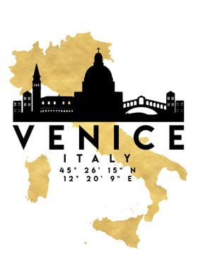 Venice Map Skyline Italy