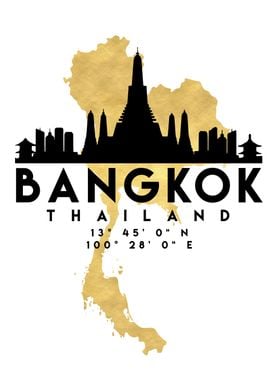 Bangkok Map Skyline