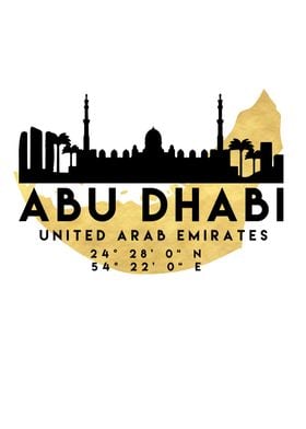 Abu Dhabi Map Skyline UAE