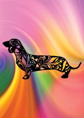 Floral Mandala Dachshund