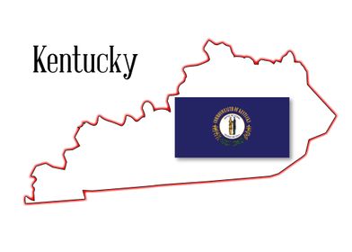 Kentucky State Map Flag