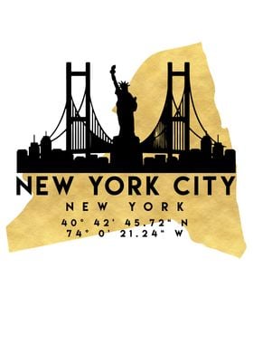 New York Map Skyline