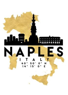 Naples Map Skyline Italy