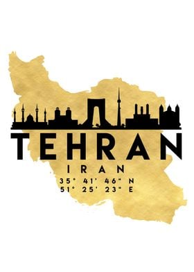 Tehran Map Skyline Iran