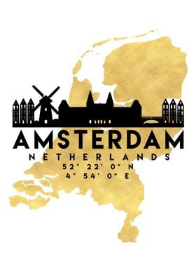 Amsterdam Map Skyline