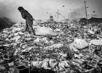 Women labor at dump yard