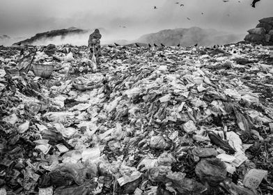 Women labor at dump site