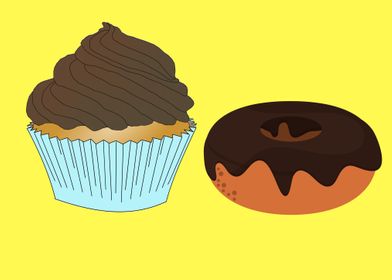 cupcake and donuts 