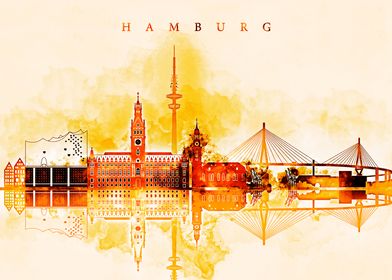 Hamburg Germany Skyline