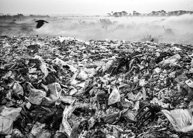 Garbage yard in Asia