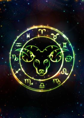 Zodiac glowing Aries