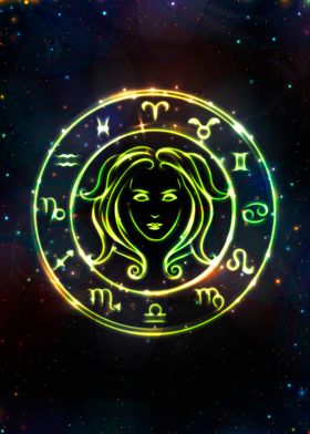 Zodiac glowing Virgo