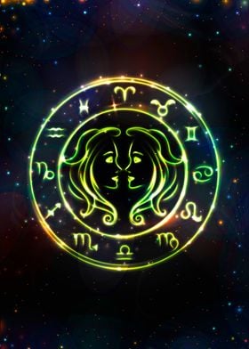 Zodiac glowing Gemini