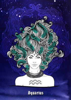 Zodiac female Aquarius