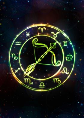 Zodiac glowing Sagittarius