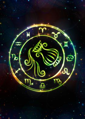 Zodiac glowing Aquarius