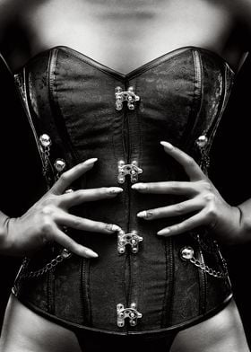 Woman corset closeup
