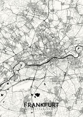 Frankfurt map white